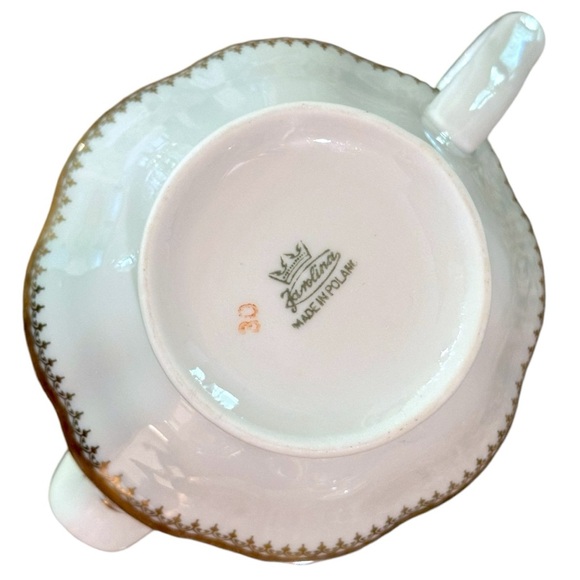 Vintage Van Cortland Favolina-Karolina Gold Filigree Band Scalloped Creamer - Picture 12 of 14